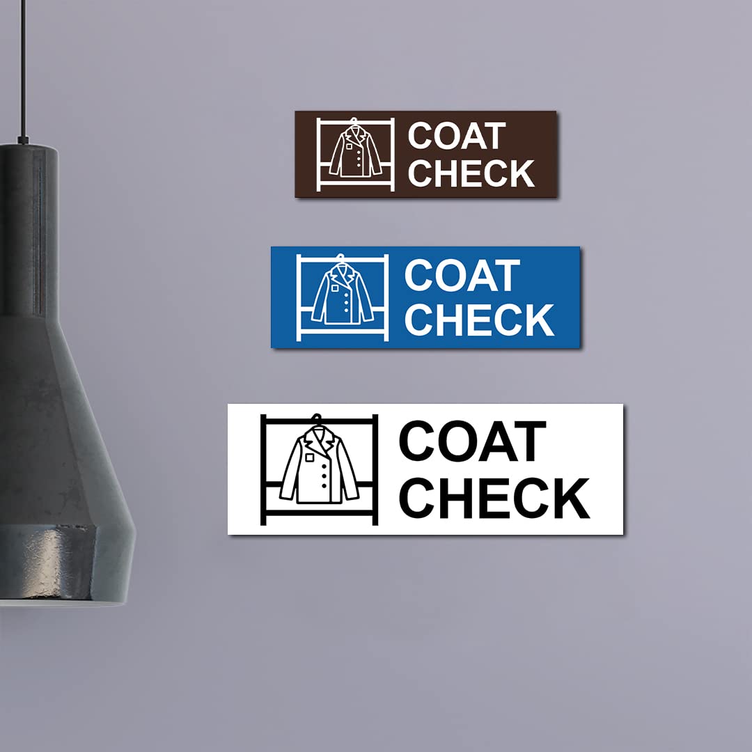 Amazon.com : Basic Coat Check Sign (Black) - Small : Office Products